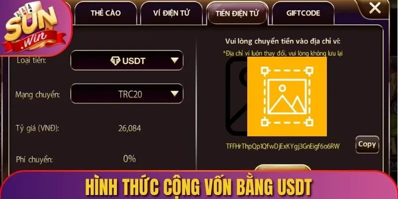 Hình thức cộng vốn bằng USDT